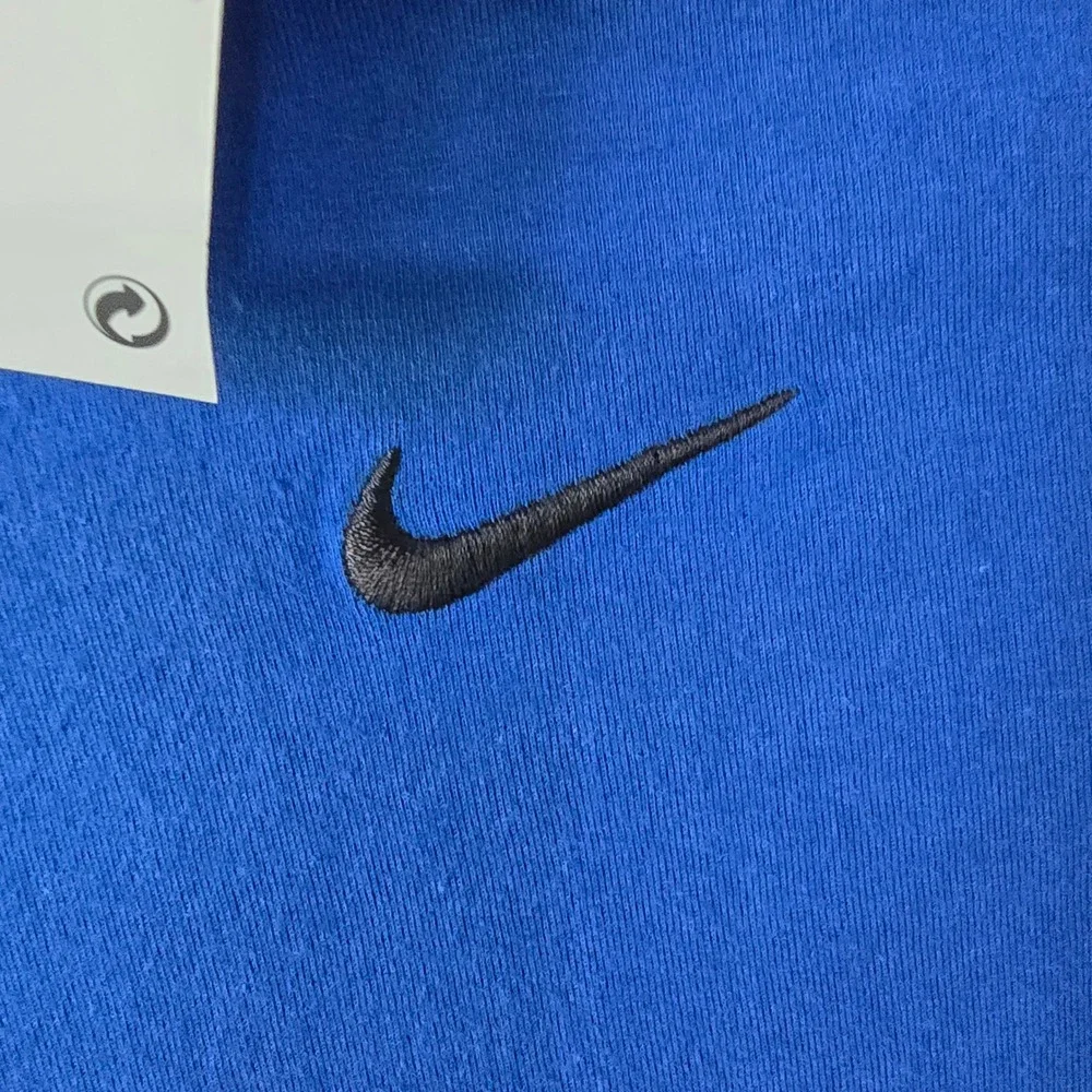 Nike Mens Sportswear Embroidered Swoosh Tee Royal Blue BV0507-480 Size L NEW